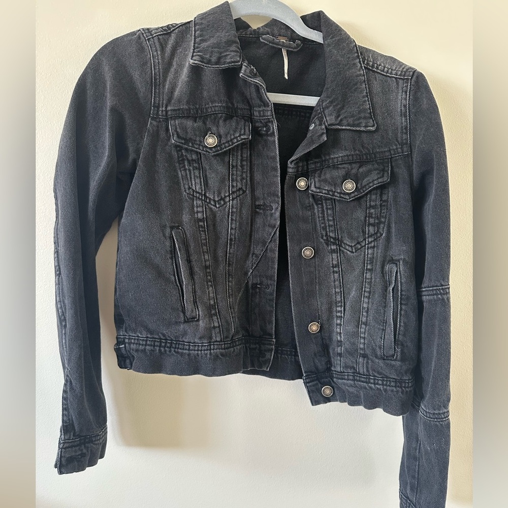 Free people black Jean jacket